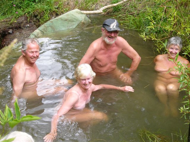 Enjoying the hot tub